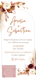 (etsy) Autumn digital wedding invitation with ONLINE RSVP: Autumn Editable Digital wedding invitation template with rsvp