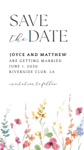 Save the Date Digital - wild flowers: Save the Date Digital Invite - Wild Flowers
