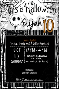 Jack Inspired Halloween Party Invitation design preview