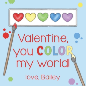 Valentines: Heart Paint Blue: Valentines: Heart Paint Blue