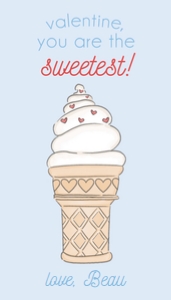 Valentines: Blue Ice Cream: Valentines: Blue Soft Ice Cream