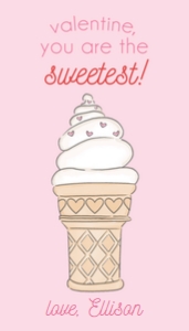 Valentines: Pink Ice Cream Cone: Valentines: Pink Soft Ice Cream