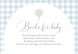 0121 blue golf Books for Baby Card (3.5x5"): 0121 blue golf mini set baby shower invitation