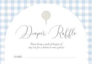 0121 blue golf Diaper raffle Card (3.5x5"): 0121 blue golf mini set baby shower invitation