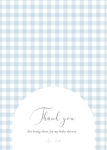 0121 Thank you card 5x3.5: 0121 blue golf mini set baby shower invitation
