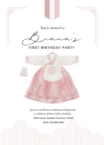 0303 Pink Girl Korean DOl invitation: 0303 Pink Dol bundle