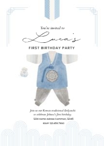 0304 Blue boy Korean DOl invitation: 0304 Blue Dol bundle