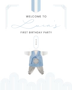 0304 Blue boy Welcome sign 16x20: 0304 Blue Dol bundle