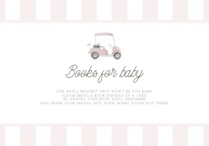 0208 pink 5x3.5 books for baby: Celebrate the newest little golfer with our Pink Golf Cart Baby S