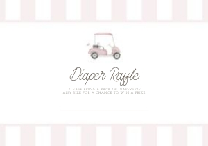 0208 pink 5 5x3.5 baby raffle: Celebrate the newest little golfer with our Pink Golf Cart Baby S