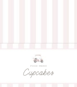 0208 pink Folded food menu card: Pink Editable Golf cart Baby Shower bundle, Custom digital baby s