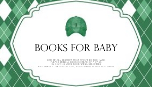 0209 green caddie Books for baby: Green Editable Little Golf Caddy Baby Shower bundle, Custom digit