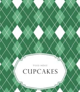 0209 green caddie Folded food menu card: Green Editable Little Golf Caddy Baby Shower bundle, Custom digit