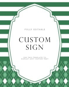 0209 green caddie custom sign 8x10: Green Editable Little Golf Caddy Baby Shower bundle, Custom digit