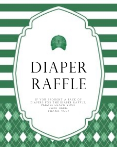 0209 green caddie Diaper raffle sign: Green Editable Little Golf Caddy Baby Shower bundle, Custom digit