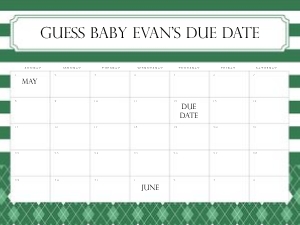 0209 green caddie Arrival date calendar 18x24: Green Editable Little Golf Caddy Baby Shower bundle, Custom digit