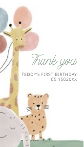 0306 boho animal gift tag 3.5x2: Boho Wild One First Birthday Invitation, Editable boho pastel Ani