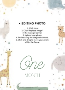 0306 boho animal photo banner: Boho Wild One First Birthday Invitation, Editable boho pastel Ani