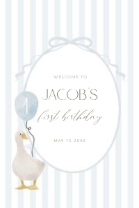 0308 blue Welcome sign 24x36: Celebrate your little one's special day with our Blue One Silly G