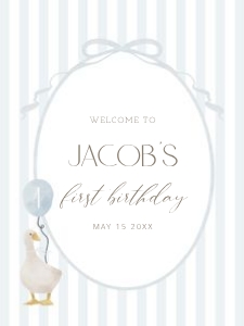 0308 blue Welcome sign 18x24: Celebrate your little one's special day with our Blue One Silly G