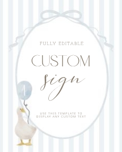 0308 blue custom sign 8x10: Celebrate your little one's special day with our Blue One Silly G