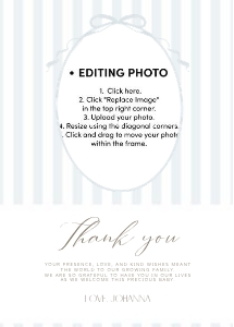 0308 blue photo thank you card: Celebrate your little one's special day with our Blue One Silly G