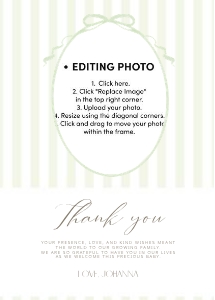 0308 green photo thank you card: 03083 photo thank you card