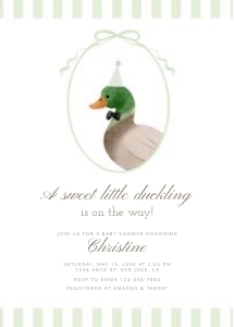 2012 duck baby shower invitation: 0212 invitation