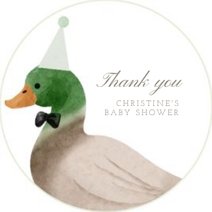 2012 duck baby shower round and square favor tag: 0212 gift tag