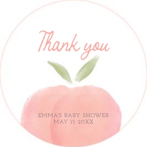 0210 peach 2x2 tag: peach baby shower, baby shower bundle, girl baby shower, editable