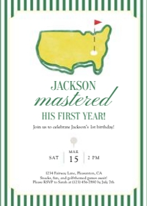 0311 green golf masters birthday invitation 2: 0311 green golf masters birthday invitation2
