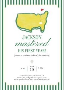 0311 green golf masters birthday invitation2 design preview