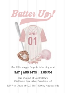 0314 baseball pink batter up invite: 0314 pink batter up invite