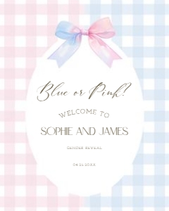 2014 blue or pink welcome sign 16x20: 2014 blue or pink welcome sign