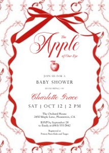 2020 red apple baby shower invitation: 2020 red apple mini bundle