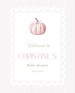 2019 pink pumpkin baby shower Welcome sign 16x20: 2019 pink pumpkin welcome sign