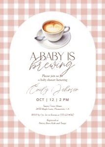 2023 gingham a baby is brewing invite: 2023 gingham a baby is brewing invite