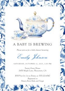 2023 blue chinoiserie teapot invite: 2023 blue chinoiserie tea invite