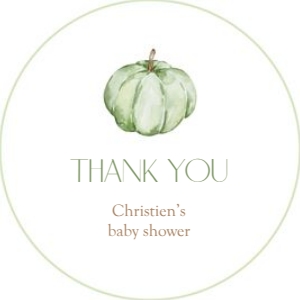 2019 green pumpkin baby shower round and square favor tag: 2019 green pumpkin favor tag