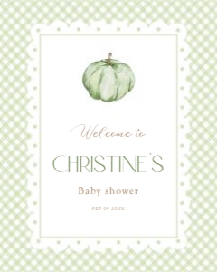 2019 green pumpkin baby shower Welcome sign 16x20: 2019 green pumpkin welcome sign