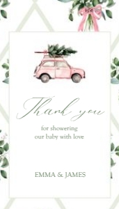 2024 Christmas car rectangle favor tag: 2024 Christmas car favor tag
