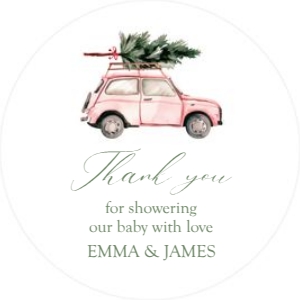 2024 Christmas car round and square favor tag: 2024 Christmas car favor tag