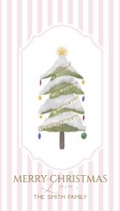 02 pink stripe Christmas favor tag bundle: 2027 pink stripe favor tag