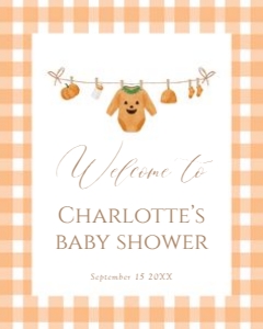 2028 pumpkin baby shower Welcome sign 16x20: 2028 pumpkin bundle