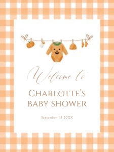 2028 pumpkin baby shower welcome sign 18x24: 2028 pumpkin bundle