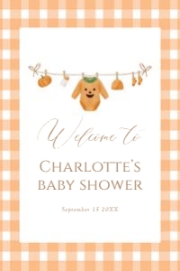 2028 pumpkin baby shower Welcome sign 24x36: 2028 pumpkin bundle