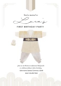 0321 Neutral boy Korean DOl invitation: 0321 Invitation