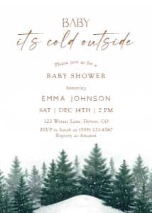 2033 it's cold outside baby shower invite: 2033 it's cold outside invite