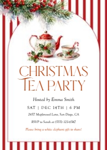2033 Christmas tea party: 2033 christmas tea party invite