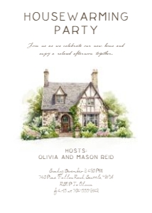 2035 cottage house warming invite design preview